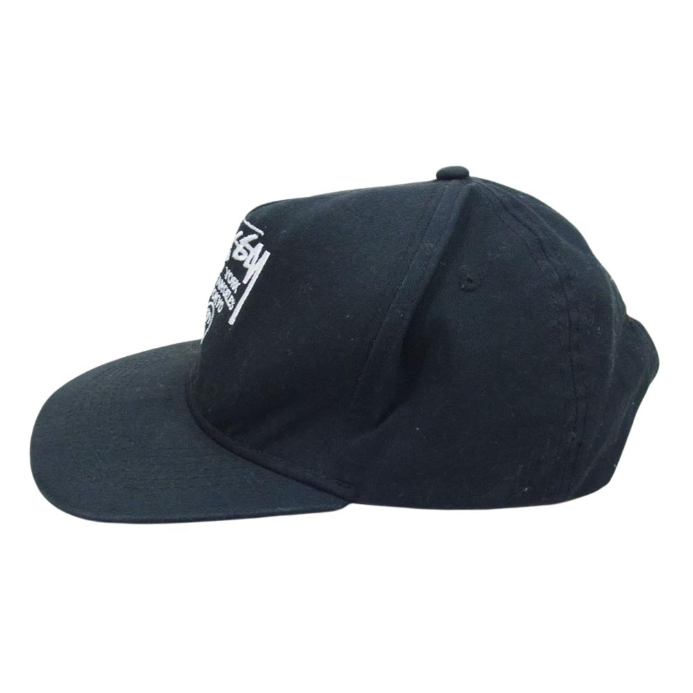 STUSSY ステューシー ロゴ刺繍 キャップ 帽子 ブラック系【中古】