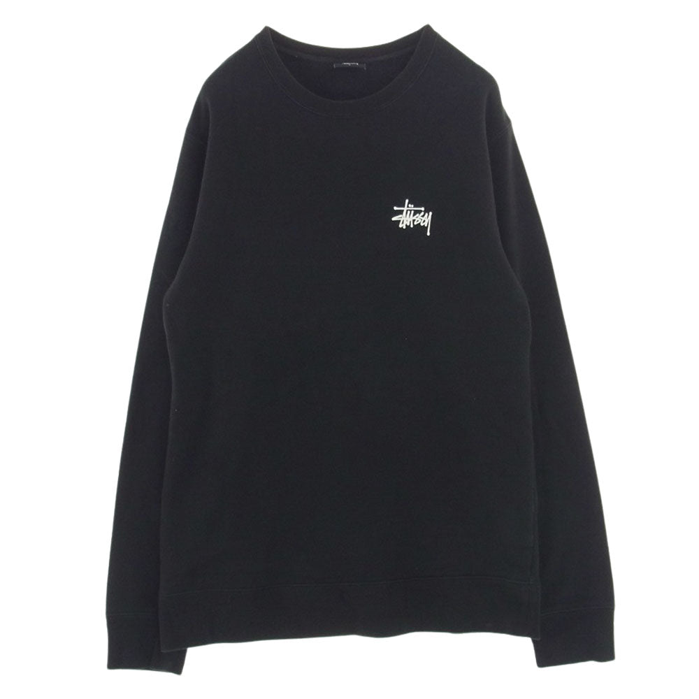 STUSSY ステューシー ロゴ 両面プリント スウェット トレーナー ブラック系 L【中古】