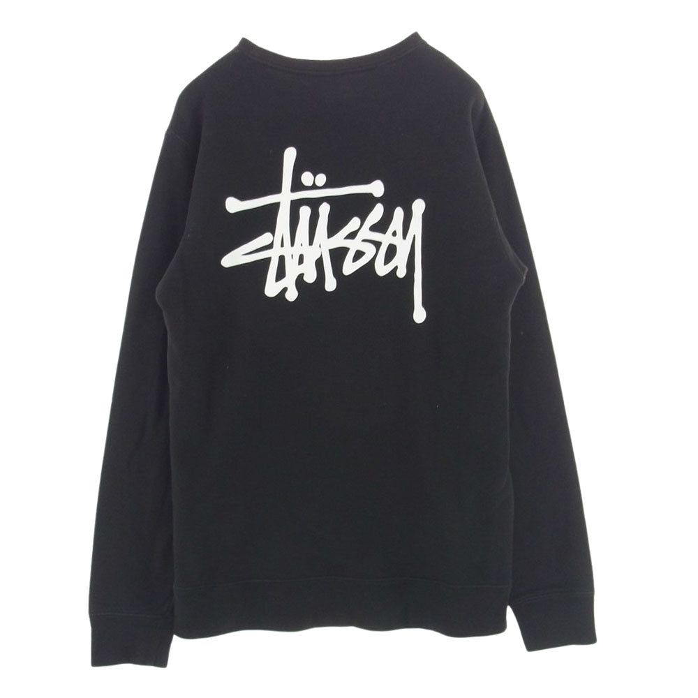 STUSSY ステューシー ロゴ 両面プリント スウェット トレーナー ブラック系 L【中古】