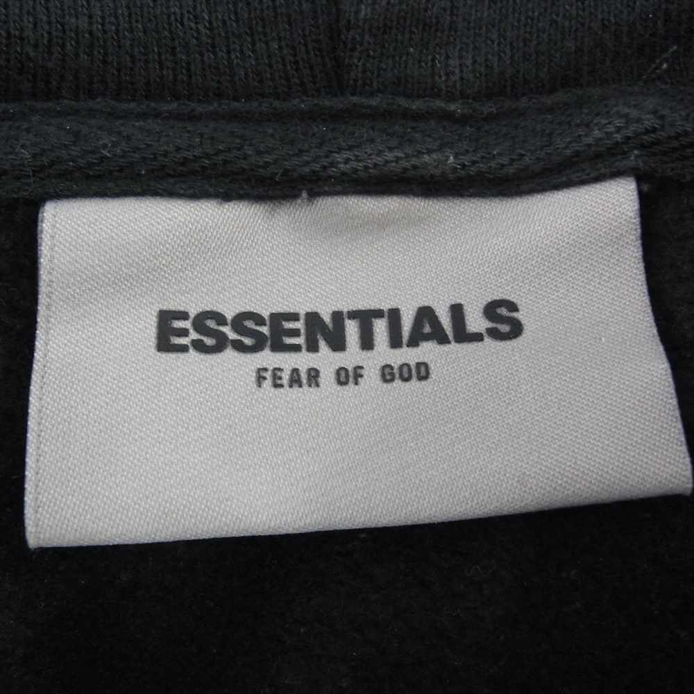 FEAR OF GOD フィアオブゴッド FOG ESSENTIALS エッセンシャルズ フロント ラバー ロゴ フーディー パーカー ブラック系 L【中古】