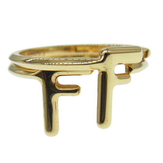 FENDI フェンディ FF 2連 リング ゴールド系 S 11.5号【中古】