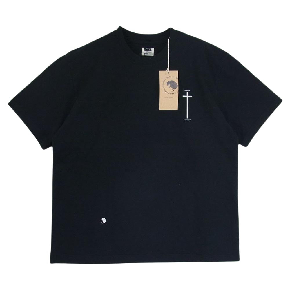 RATS ラッツ 23RT-0606 CROSS TEE クロス プリント Tシャツ ブラック系 M【美品】【中古】