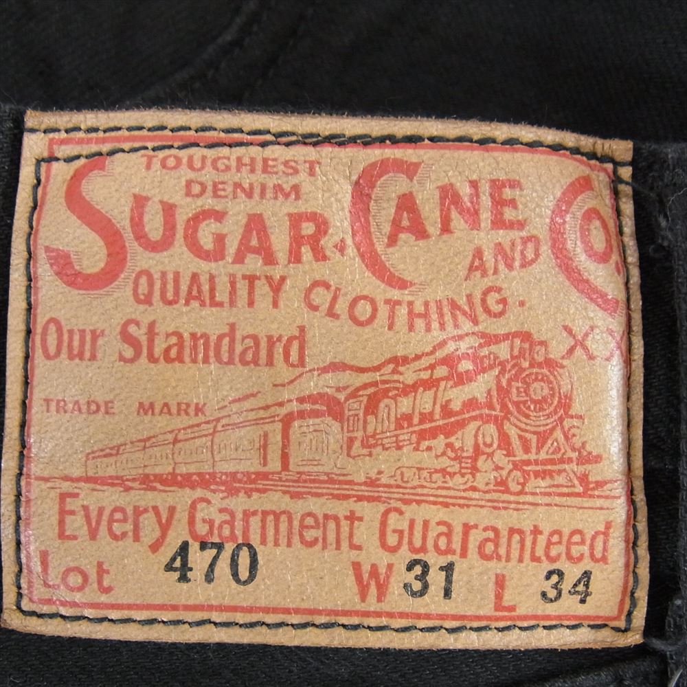 SUGAR CANE シュガーケーン 470 BLACK DENIM スリムフィット デニム パンツ ジーンズ ブラック系 31【中古】