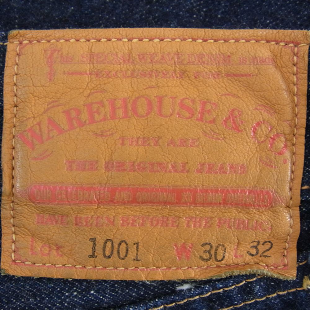 WAREHOUSE ウエアハウス Lot 1001 ボタンフライ デニム パンツ ジーンズ インディゴブルー系 30【中古】