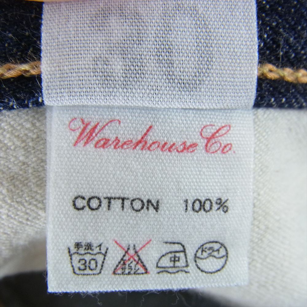 WAREHOUSE ウエアハウス Lot 1001 ボタンフライ デニム パンツ ジーンズ インディゴブルー系 30【中古】