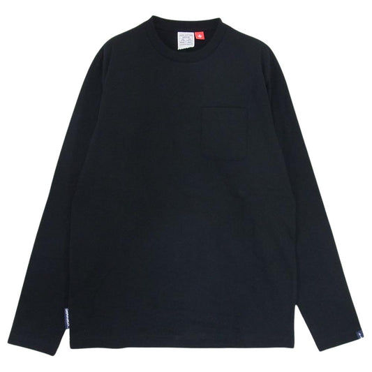 LOOPWHEELER ループウィラー 102 クルーネック ポケット付き 長袖 Tシャツ カットソー ブラック系 M【中古】