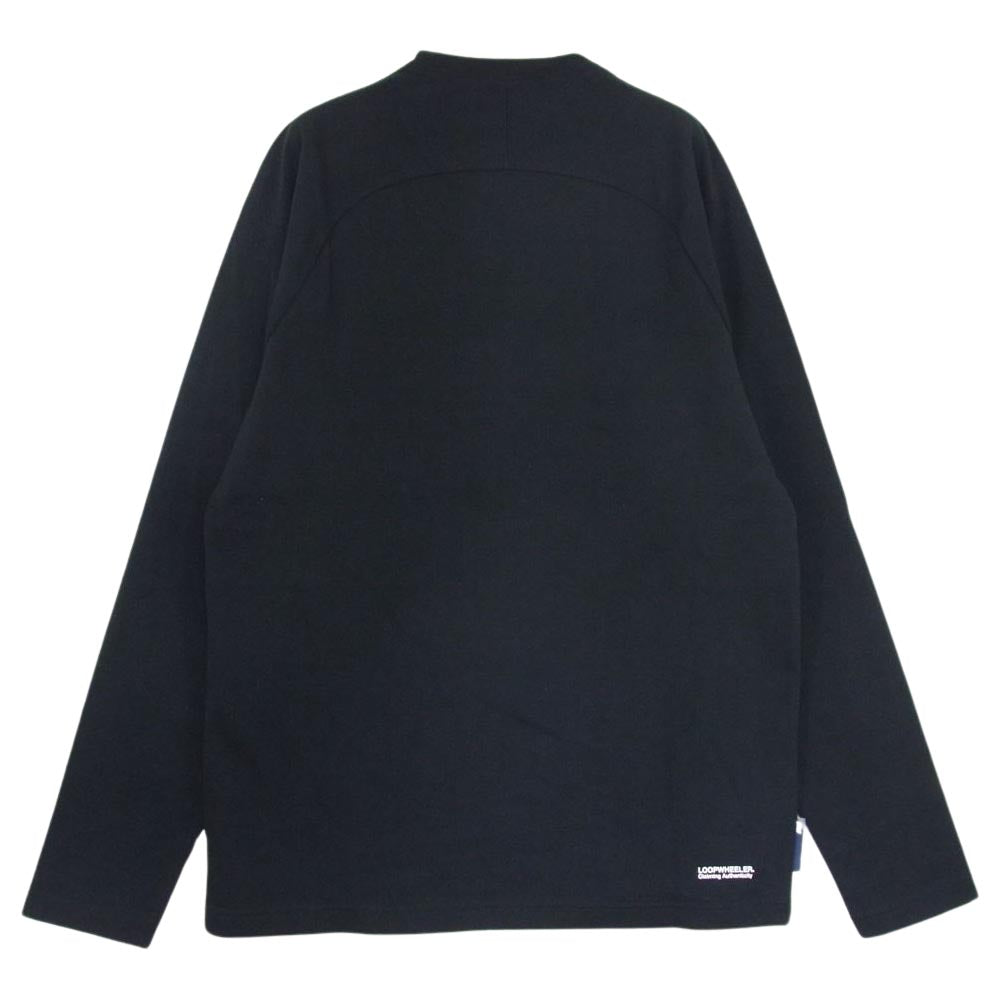 LOOPWHEELER ループウィラー 102 クルーネック ポケット付き 長袖 Tシャツ カットソー ブラック系 M【中古】
