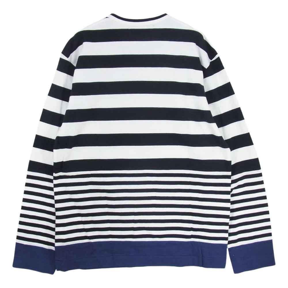BLACK COMME des GARCONS ブラックコムデギャルソン AD2010 1G-T208 ボーダー切替 長袖 Tシャツ ロンT カットソー ホワイト系 M【中古】