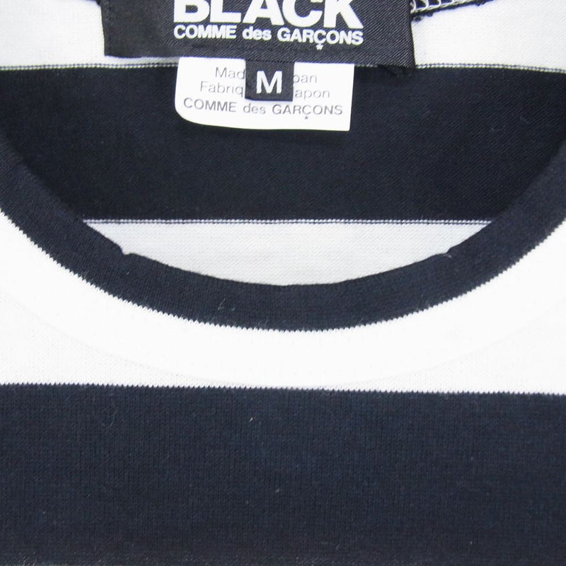 BLACK COMME des GARCONS ブラックコムデギャルソン AD2010 1G-T208 ボーダー切替 長袖 Tシャツ ロンT カットソー ホワイト系 M【中古】