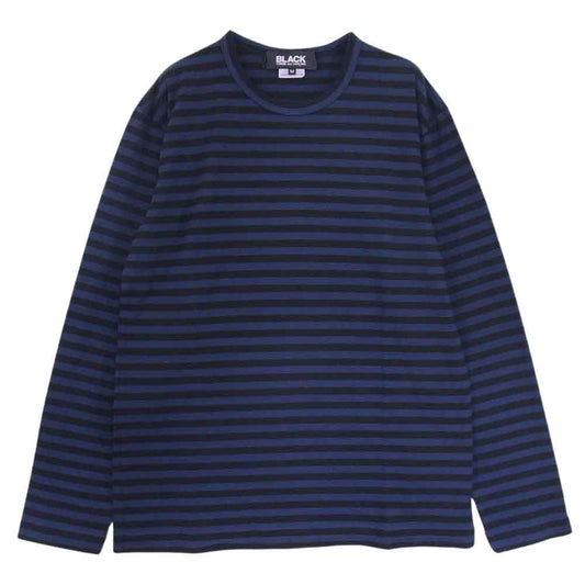 BLACK COMME des GARCONS ブラックコムデギャルソン AD2011 1I-T210 クルーネック ボーダー 長袖 Tシャツ ロンT カットソー ダークネイビー系 M【中古】