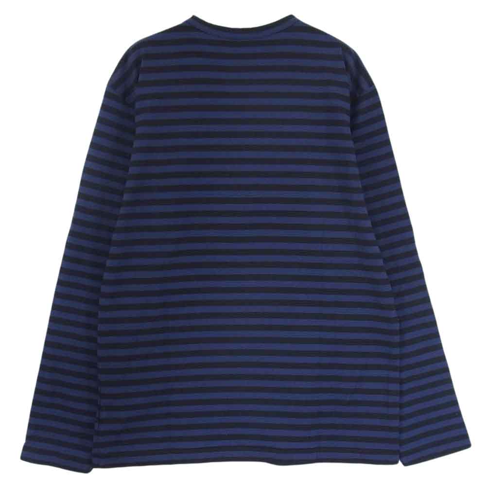 BLACK COMME des GARCONS ブラックコムデギャルソン AD2011 1I-T210 クルーネック ボーダー 長袖 Tシャツ ロンT カットソー ダークネイビー系 M【中古】