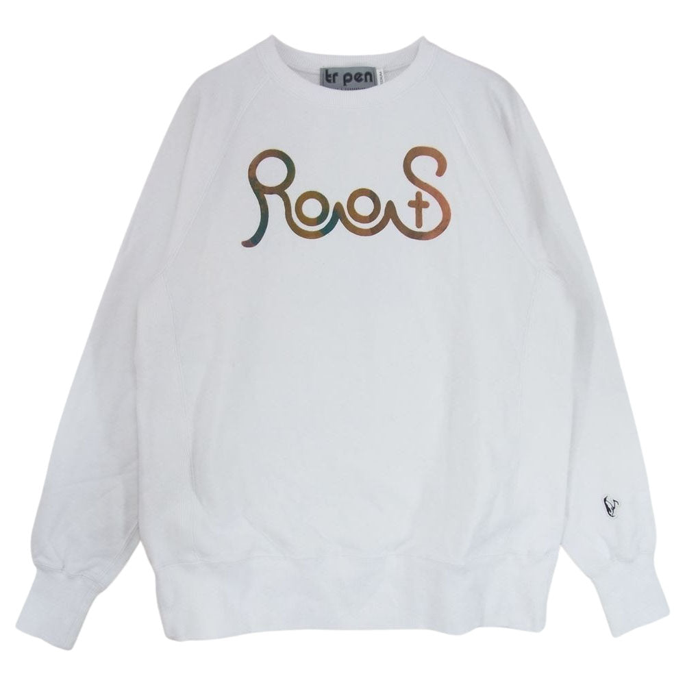 ティーアールサスペンション RootS CREW NECK SWEAT プリント クルーネック スウェット トレーナー ホワイト ホワイト系 M【中古】