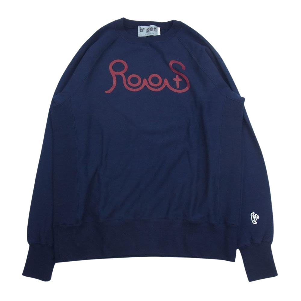ティーアールサスペンション RootS CREW NECK SWEAT プリント クルーネック スウェット トレーナー ネイビー系 M【中古】