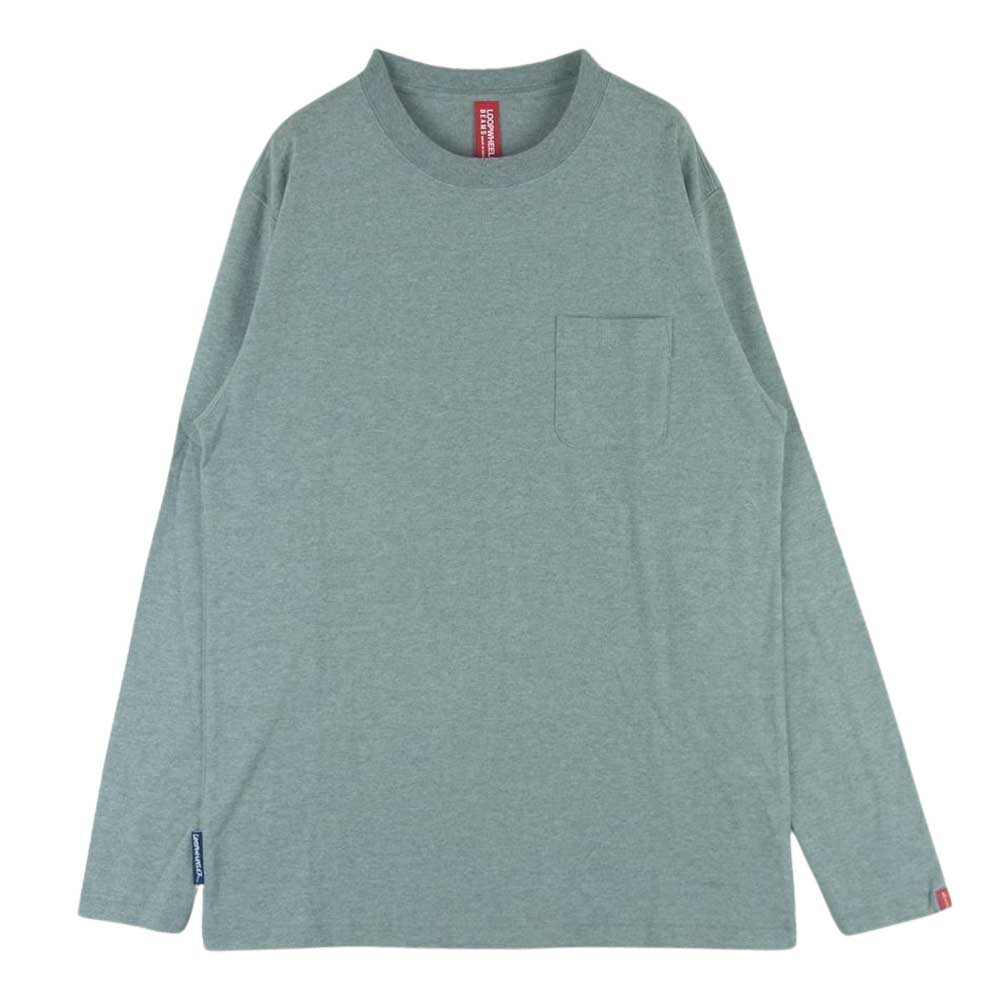 LOOPWHEELER ループウィラー BEAMS ビームス別注 クルーネック ポケット付き 長袖 Tシャツ コットン 日本製 グレー系 L【中古】