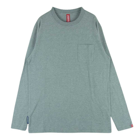 LOOPWHEELER ループウィラー BEAMS ビームス別注 クルーネック ポケット付き 長袖 Tシャツ コットン 日本製 グレー系 L【中古】