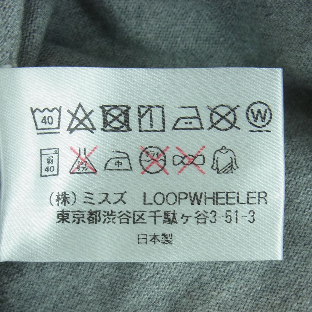 LOOPWHEELER ループウィラー BEAMS ビームス別注 クルーネック ポケット付き 長袖 Tシャツ コットン 日本製 グレー系 L【中古】