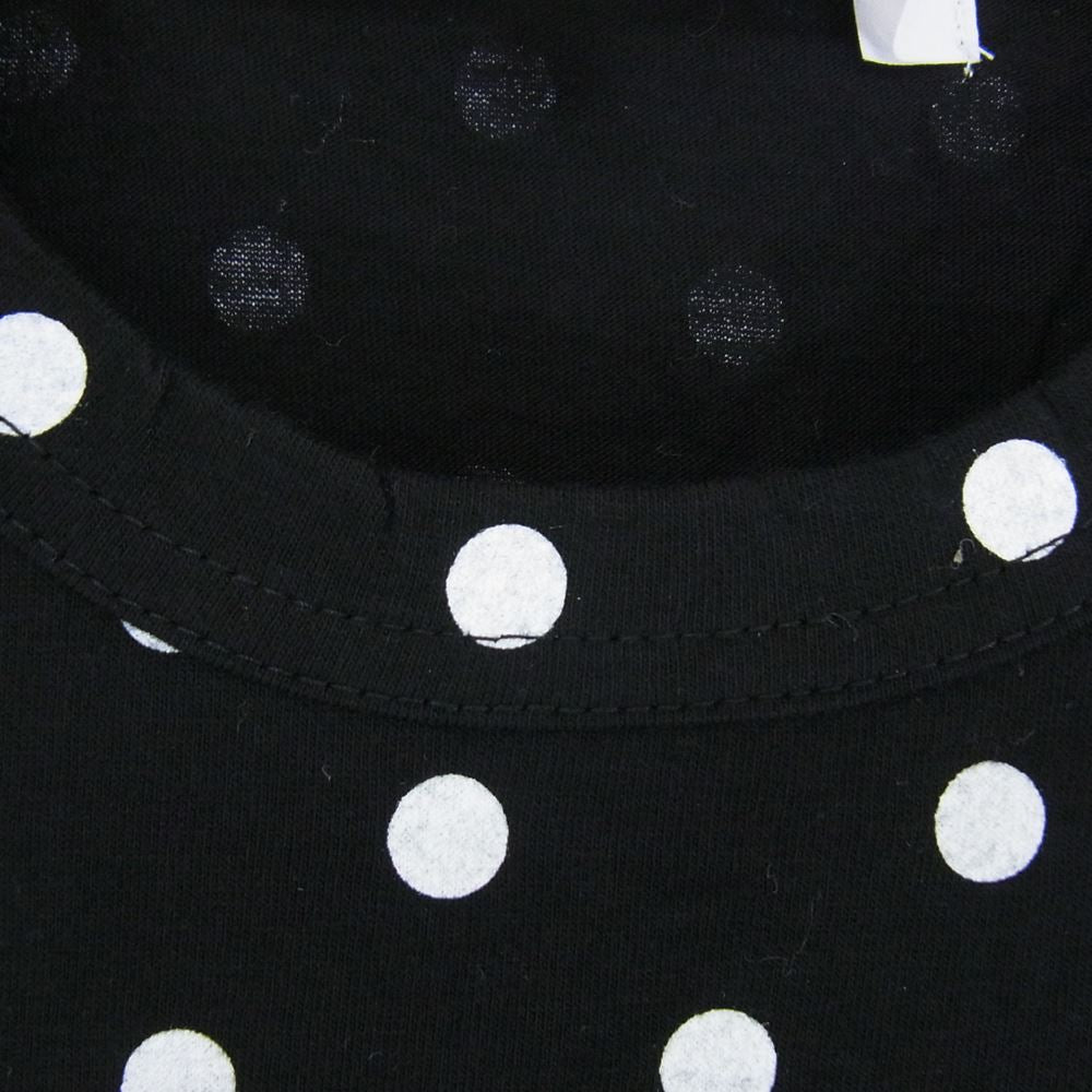 PLAY COMME des GARCONS プレイコムデギャルソン AD2013 AZ-T166 ハートロゴ刺繍 ドット総柄 水玉 長袖 Tシャツ ブラック系 M【中古】