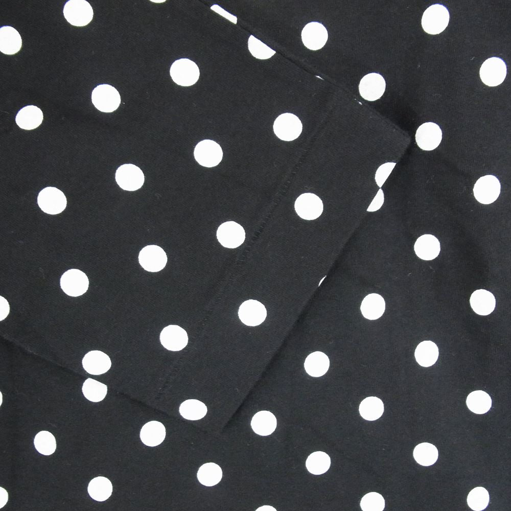 PLAY COMME des GARCONS プレイコムデギャルソン AD2013 AZ-T166 ハートロゴ刺繍 ドット総柄 水玉 長袖 Tシャツ ブラック系 M【中古】