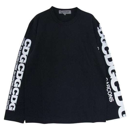 COMME des GARCONS コムデギャルソン AD2016 IR-T001 GOOD DESIGN SHOP グッドデザインショップ別注 クルーネック CDG アームロゴプリント 半袖 Tシャツ ブラック系 M【中古】