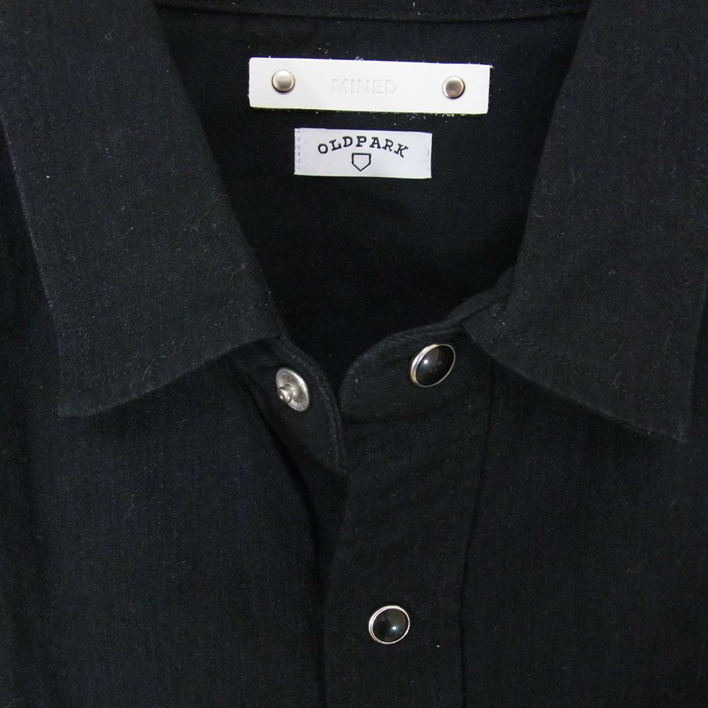 MINEDENIM マインデニム 21SS MND-21SSOP003-97-022 OLD PARK オールドパーク Bandana Zip Denim SH バンダナ ジップデザイン 長袖 デニムシャツ ブラック系 2【中古】