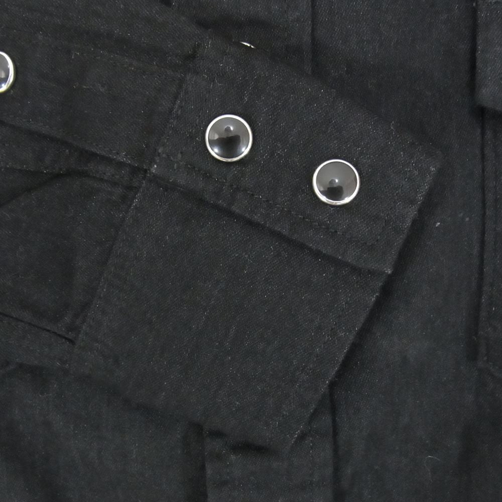 MINEDENIM マインデニム 21SS MND-21SSOP003-97-022 OLD PARK オールドパーク Bandana Zip Denim SH バンダナ ジップデザイン 長袖 デニムシャツ ブラック系 2【中古】