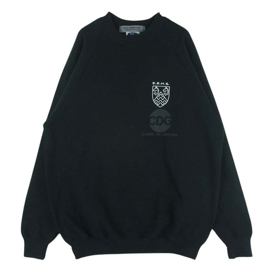 COMME des GARCONS コムデギャルソン AD2014 IK-T007 GOOD DESIGN SHOP グッドデザインショップ別注 ラッセルアスレチック EEHS CDGロゴプリント クルーネック スウェット トレーナー ブラック系 M【中古】