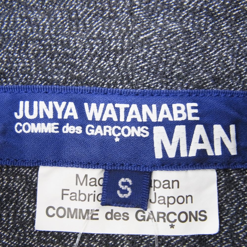 JUNYA WATANABE COMME des GARCONS MAN ジュンヤワタナベコムデギャルソンマン AD2014 WN-B016 綿チェックフランネル 綿ストライプ 背面切替 ボタンダウン 長袖 シャツ インディゴブルー系【中古】
