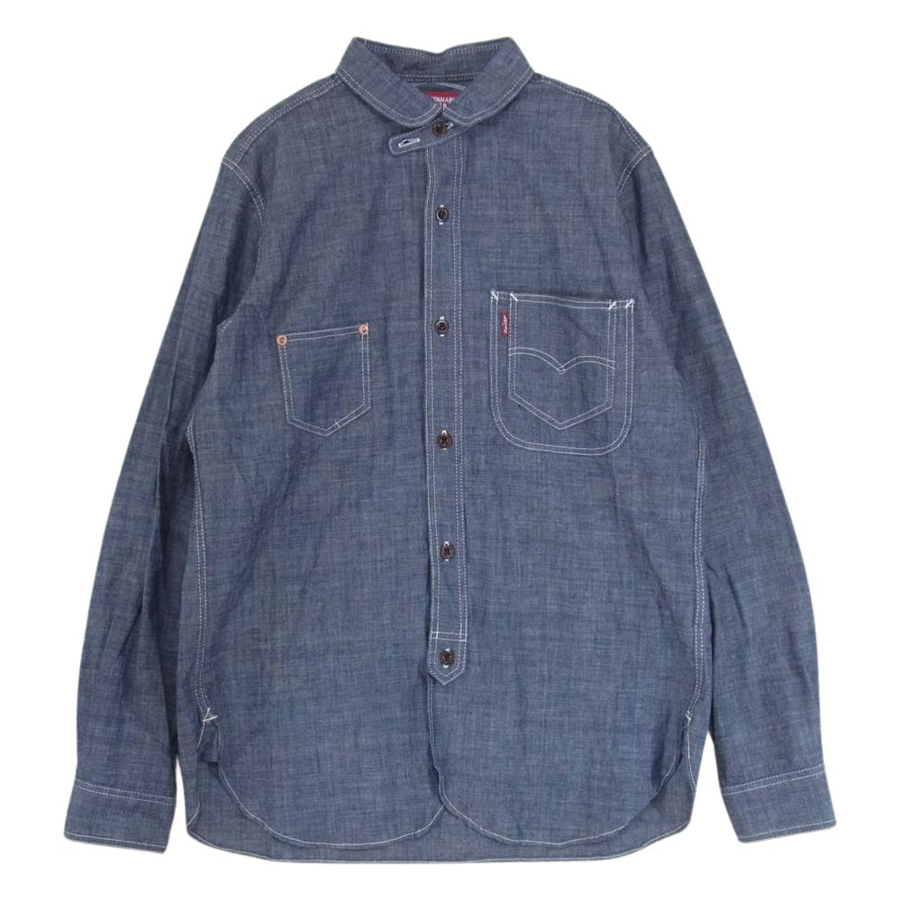 JUNYA WATANABE COMME des GARCONS MAN ジュンヤワタナベコムデギャルソンマン EYE × LEVIS リーバイス 14SS AD2013 WM-B901 ダンガリー ラウンドカラー 長袖 シャンブレー デニムシャツ インディゴブルー系 S【中古】