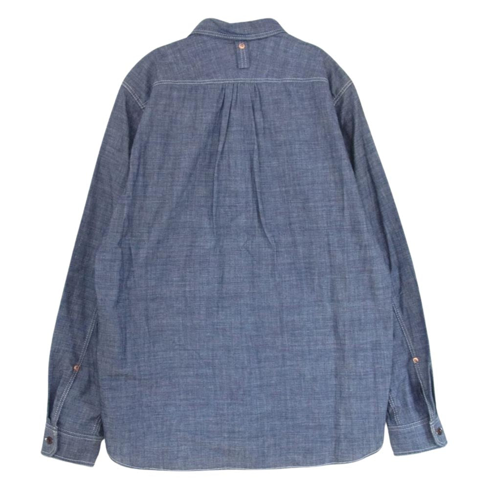 JUNYA WATANABE COMME des GARCONS MAN ジュンヤワタナベコムデギャルソンマン EYE × LEVIS リーバイス 14SS AD2013 WM-B901 ダンガリー ラウンドカラー 長袖 シャンブレー デニムシャツ インディゴブルー系 S【中古】