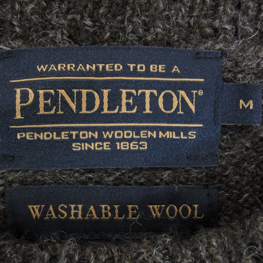 PENDLETON ペンドルトン Shetland Wool Sweater シェトランド ウール セーター ブラウン系 M【中古】
