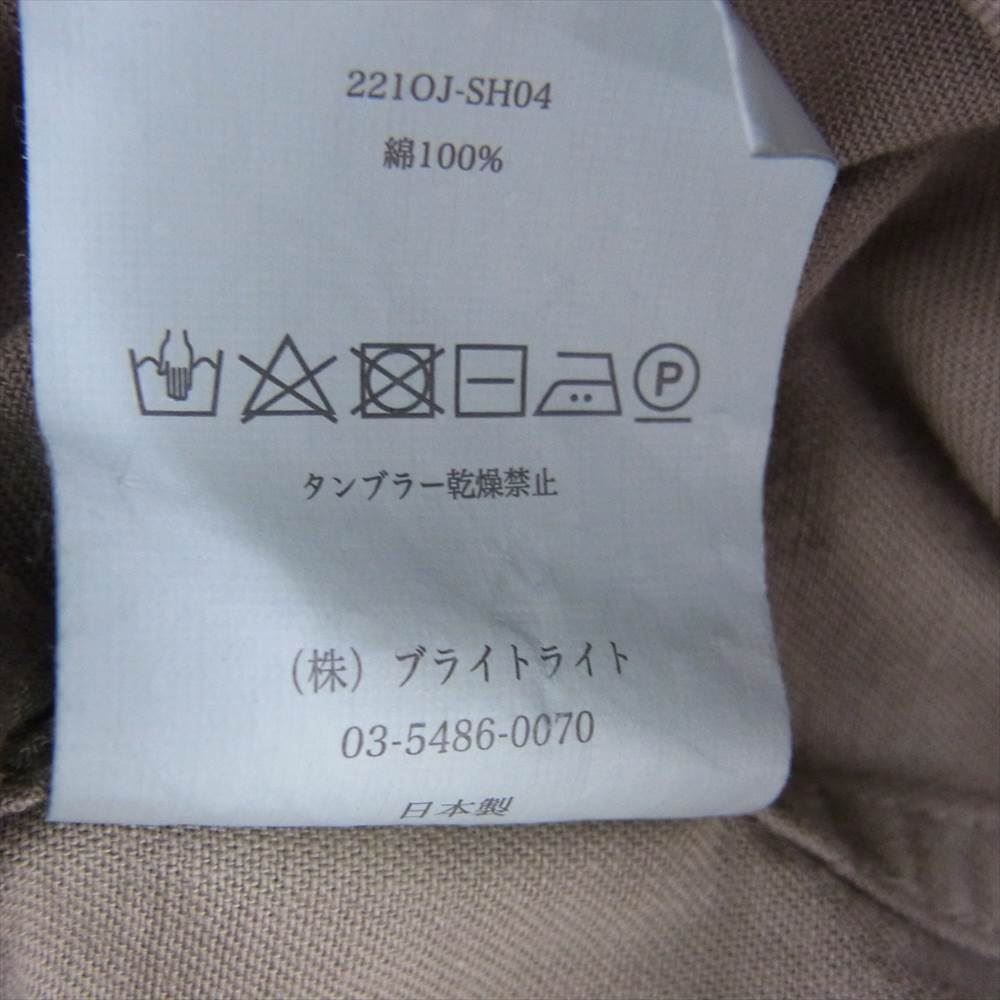 オールドジョー 221OJ-SH04 SWALLOW COLLAR PATINA SPORTS SHIRTS スワローカラー シャツ ベージュ系【中古】