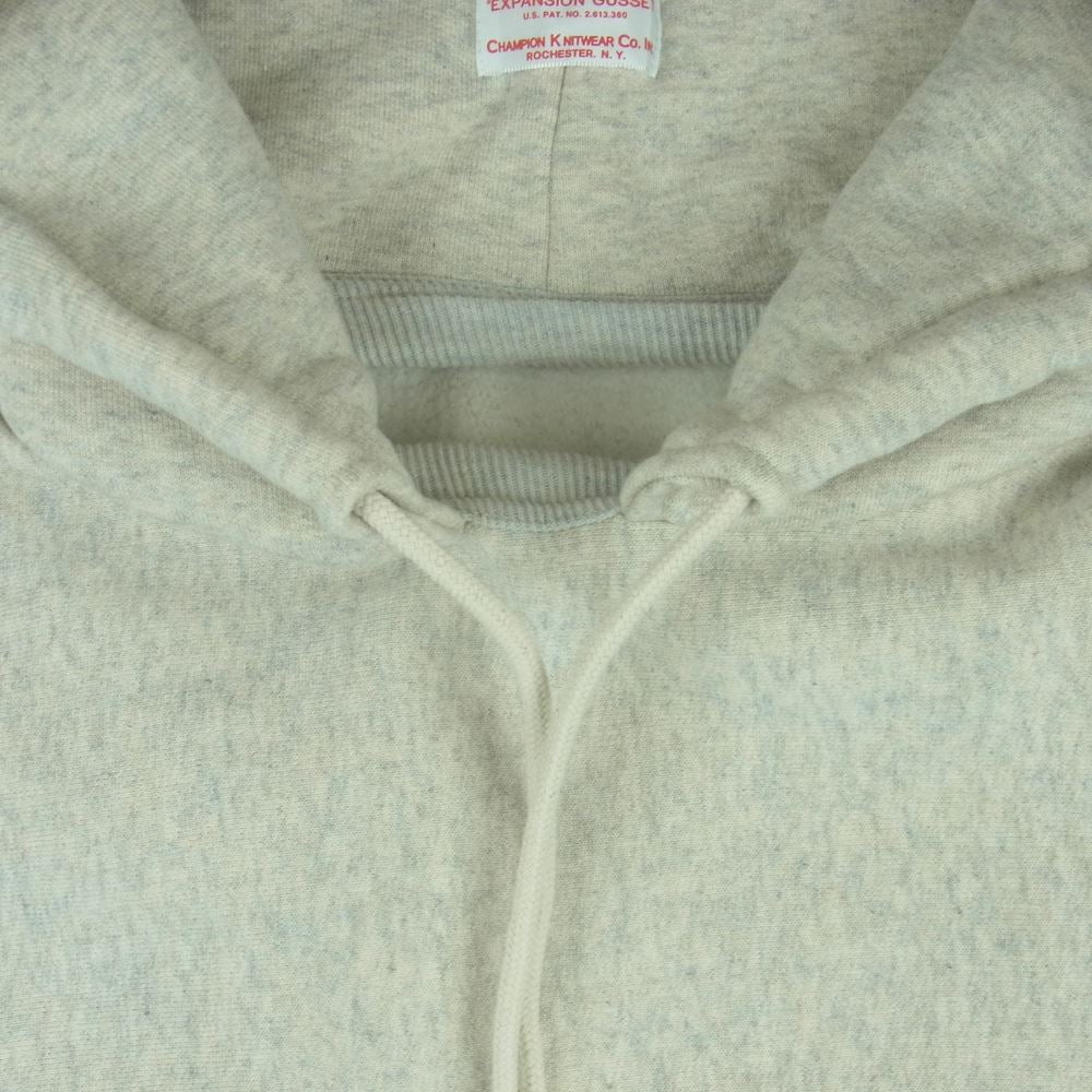 Champion チャンピオン 23AW C3-Q131 TRUE TO ARCHIVES リバースウィーブ プルオーバー アフターフーデッド スウェット シャツ 後付け パーカー オフホワイト系 ライトベージュ系 L【中古】