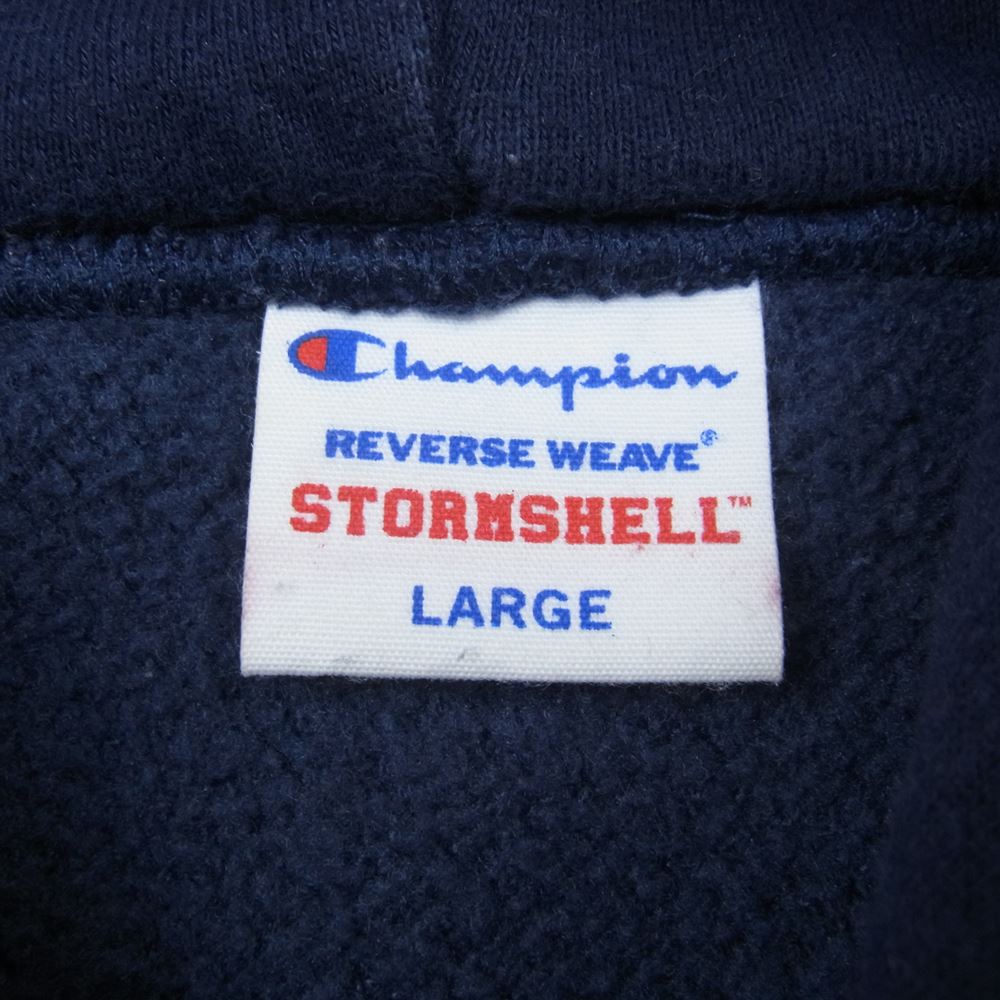 Champion チャンピオン C3-L108 ReverseWeave STORMSHELL HOODED SWEAT ストームシェル フーデッド スウェット シャツ ネイビー系 L【中古】