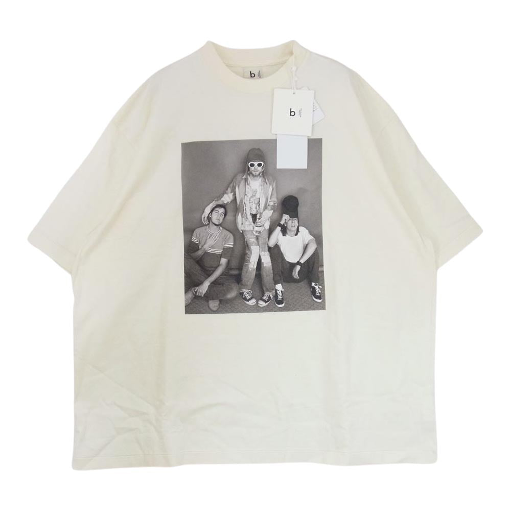 ブラームス ルーツストック 23AW ADAM ET ROPE アダムエロぺ  NIRVANA ニルヴァーナ BROOTS23FAER02 Print Tee フォトプリント 半袖 Tシャツ アイボリー 4【新古品】【未使用】【中古】