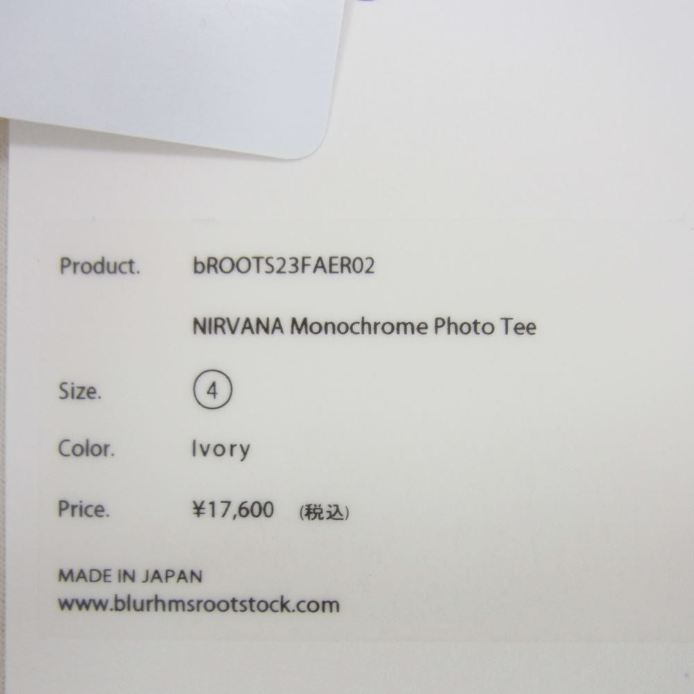 ブラームス ルーツストック 23AW ADAM ET ROPE アダムエロぺ  NIRVANA ニルヴァーナ BROOTS23FAER02 Print Tee フォトプリント 半袖 Tシャツ アイボリー 4【新古品】【未使用】【中古】