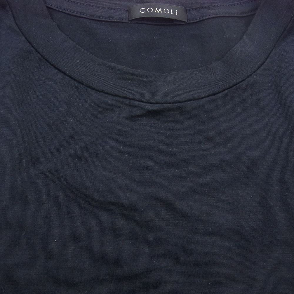 COMOLI コモリ 22SS V01-05007 ウール 天竺 Tシャツ NAVY ネイビー系 3【中古】