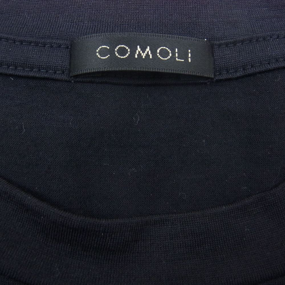 COMOLI コモリ 22SS V01-05007 ウール 天竺 Tシャツ NAVY ネイビー系 3【中古】