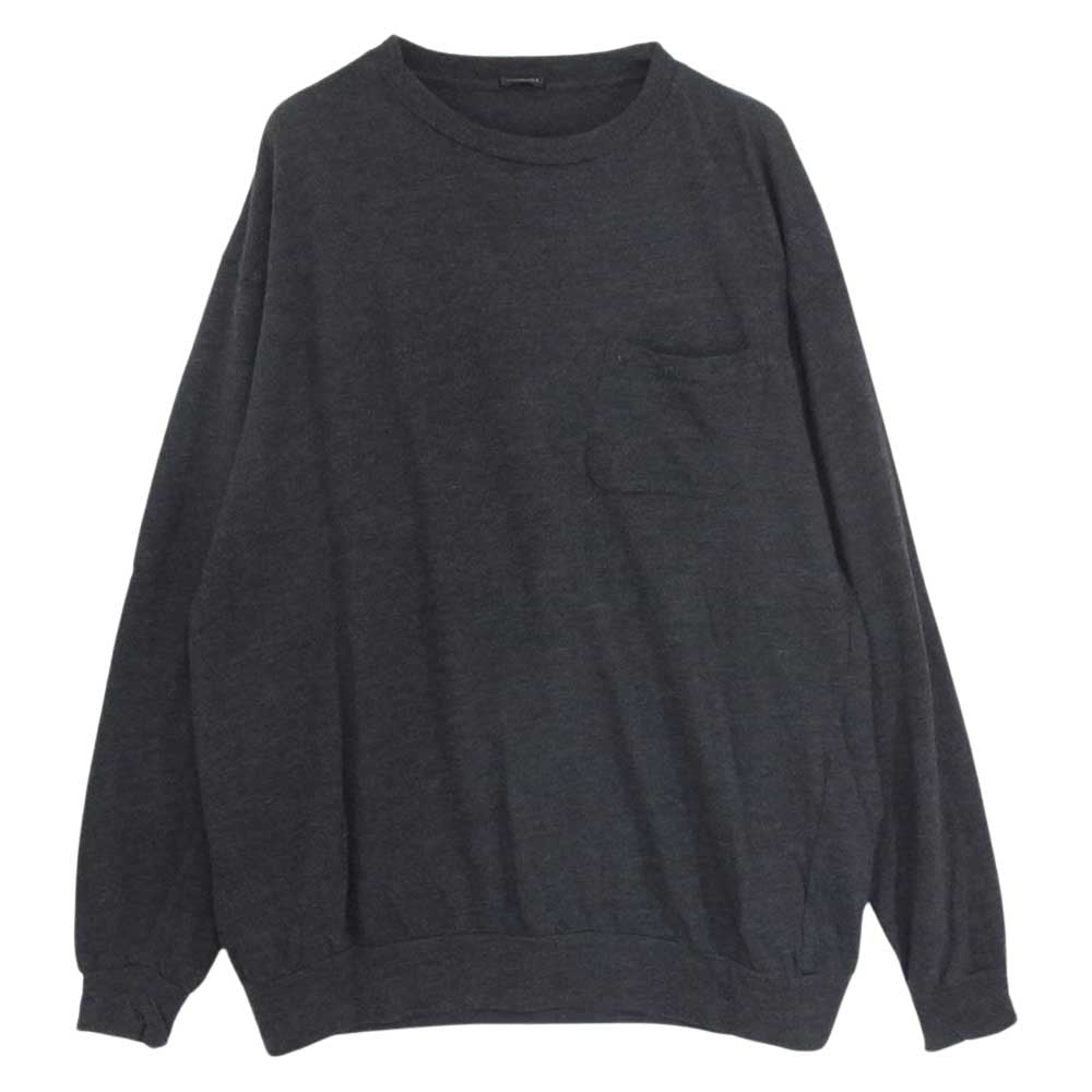 COMOLI コモリ 21AW U03-05006 ウール天竺 長袖クルー 長袖 Tシャツ charcoal チャコール サイズ3 ダークグレー系 3【中古】