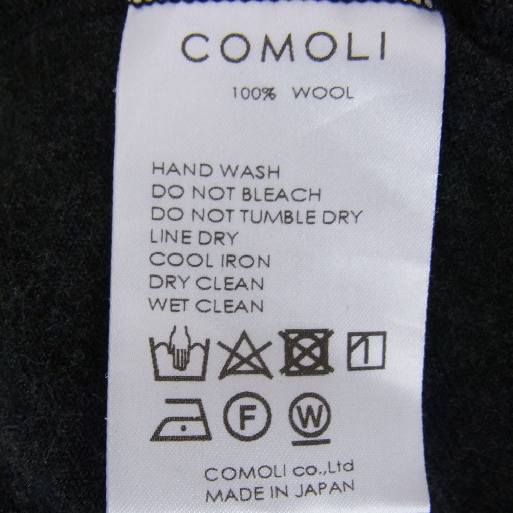 COMOLI コモリ 21AW U03-05006 ウール天竺 長袖クルー 長袖 Tシャツ charcoal チャコール サイズ3 ダークグレー系 3【中古】