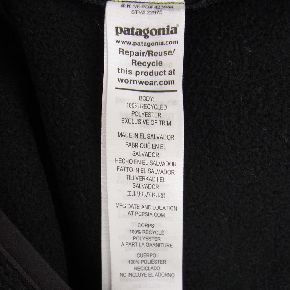 patagonia パタゴニア 22AW 22975FA22 Synch Cardigan シンチラ フリース カーディガン ジャケット ブラック系 L【中古】