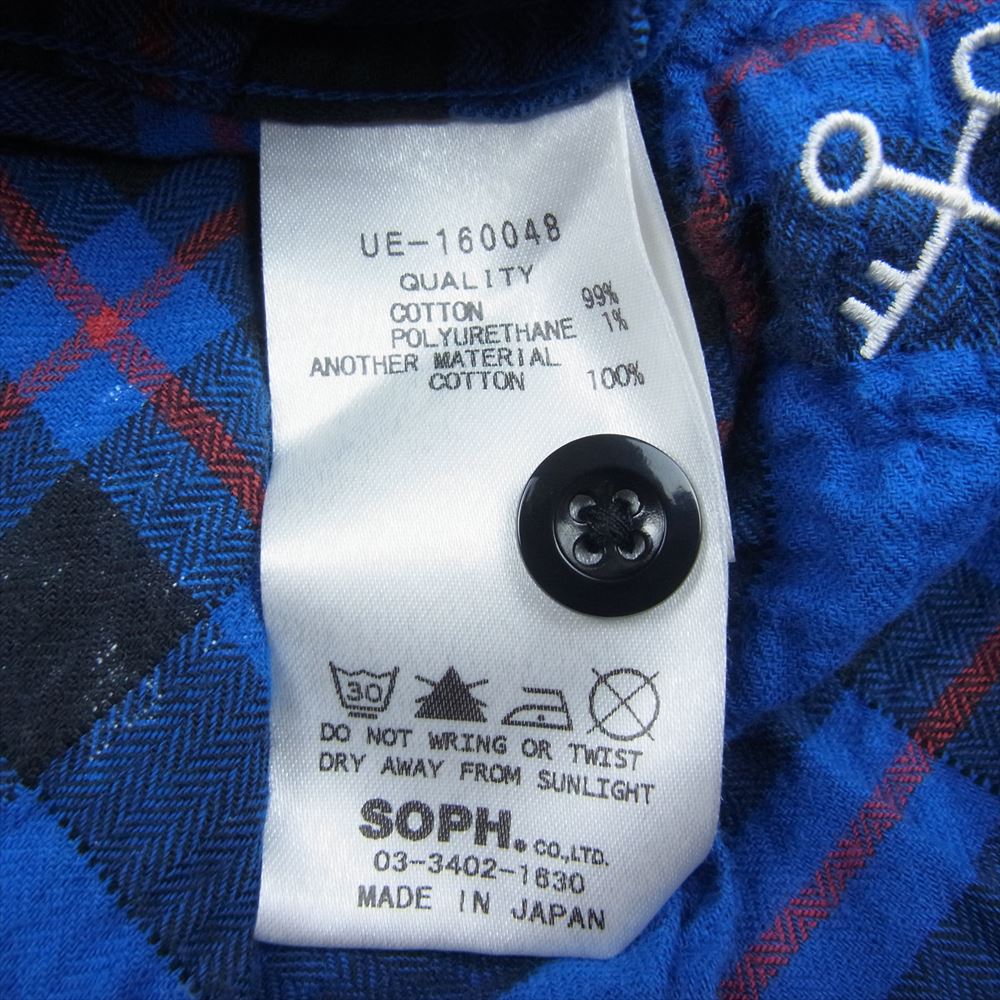 uniform experiment ユニフォームエクスペリメント UE-160048 チェック柄 フーデット シャツ  ブルー系 2【中古】