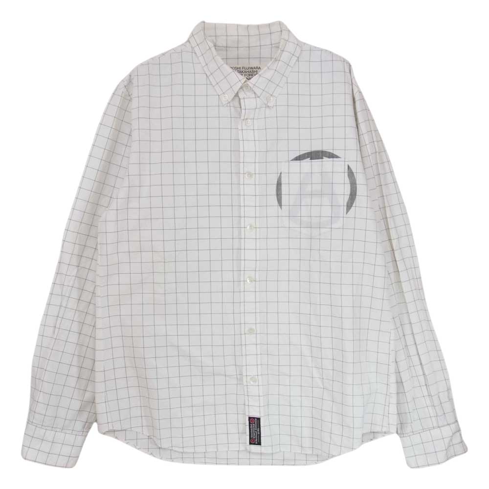 AFFA エーエフエフエー AF10A4 スパイダーチェック ボタンダウン 長袖シャツ ホワイト系 M【中古】