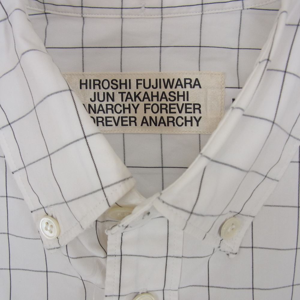 AFFA エーエフエフエー AF10A4 スパイダーチェック ボタンダウン 長袖シャツ ホワイト系 M【中古】