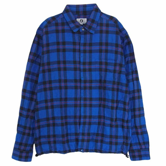 GOODENOUGH グッドイナフ GE-171005 SHIRTS JK ドローコード チェック シャツ ジャケット ブルー系 M【中古】
