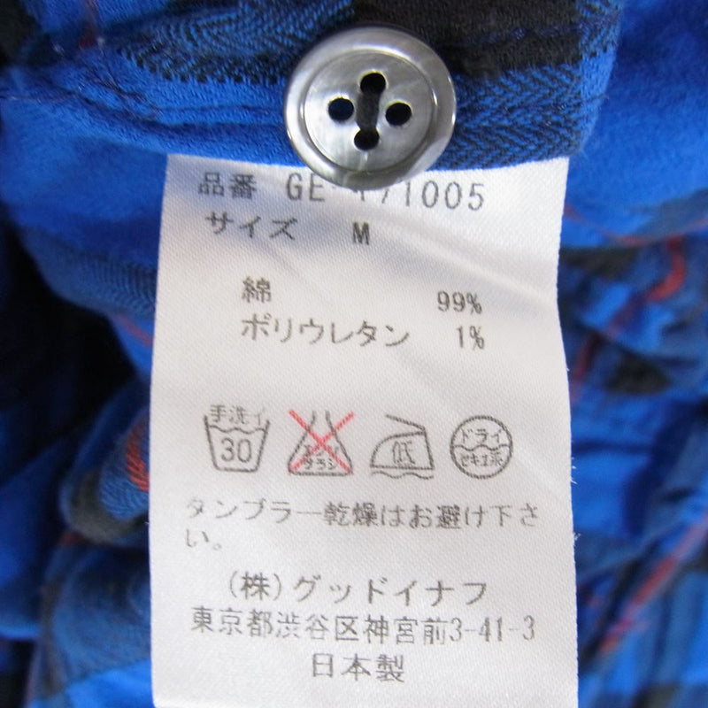 GOODENOUGH グッドイナフ GE-171005 SHIRTS JK ドローコード チェック シャツ ジャケット ブルー系 M【中古】