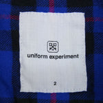 uniform experiment ユニフォームエクスペリメント UE-212035 LINE FLANNEL BIG REGULAR COLLAR SHIRT ライン フランネル ビッグ レギュラーカラー 長袖シャツ ブルー系 2【中古】