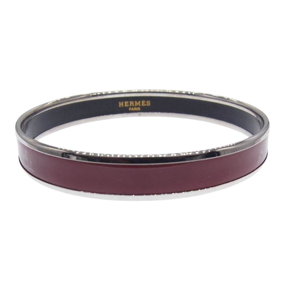 HERMES エルメス エマイユ ブレスレット シルバー系 ワインレッド系【中古】