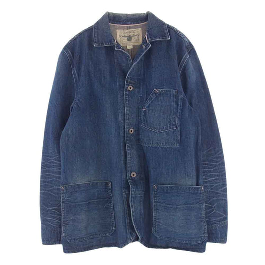 RRL ダブルアールエル ENIM COVERALL USED VINTAGE 加工 デニム カバーオール ジャケット インディゴブルー系 S【中古】