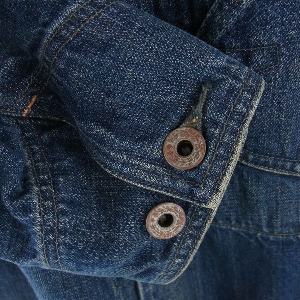 RRL ダブルアールエル ENIM COVERALL USED VINTAGE 加工 デニム カバーオール ジャケット インディゴブルー系 S【中古】