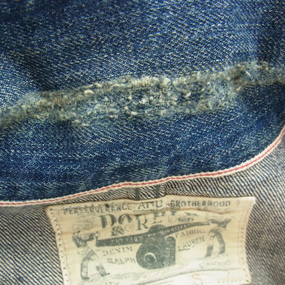 RRL ダブルアールエル ENIM COVERALL USED VINTAGE 加工 デニム カバーオール ジャケット インディゴブルー系 S【中古】